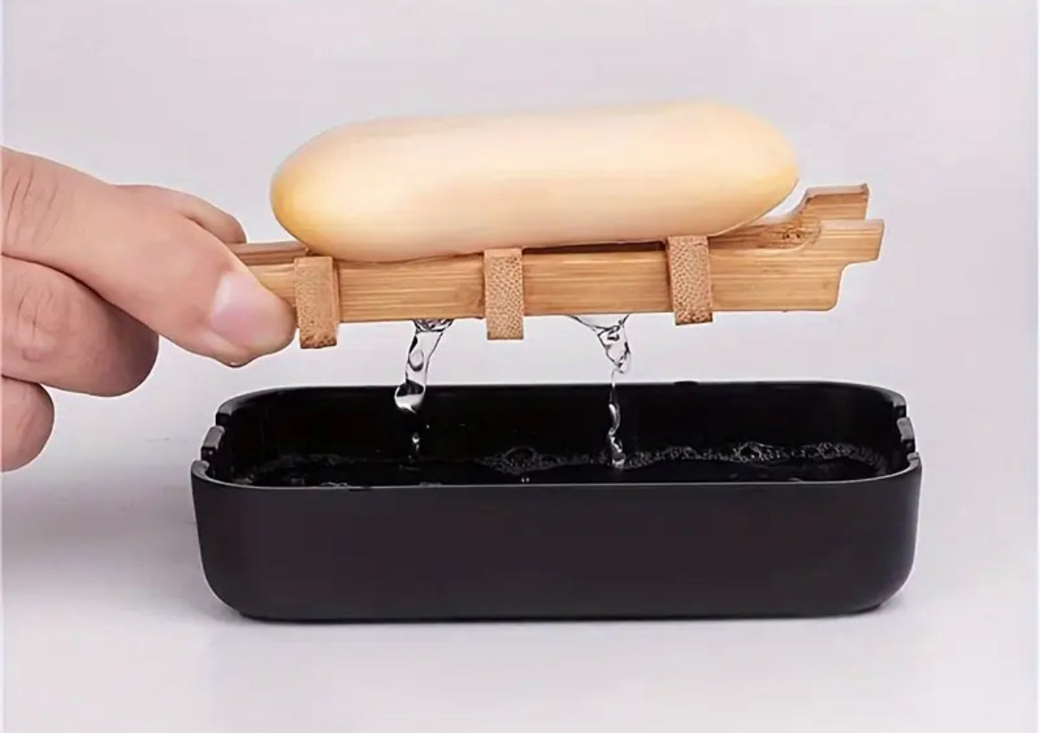 Luxurious Bamboo Fiber Soap Dish. ~Black~
