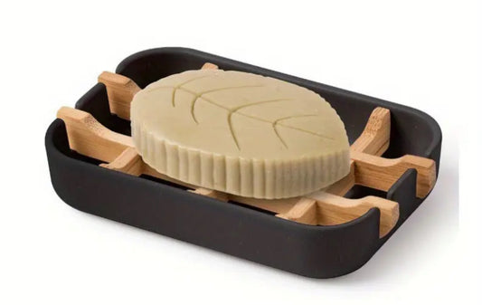 Luxurious Bamboo Fiber Soap Dish.     ~Black~